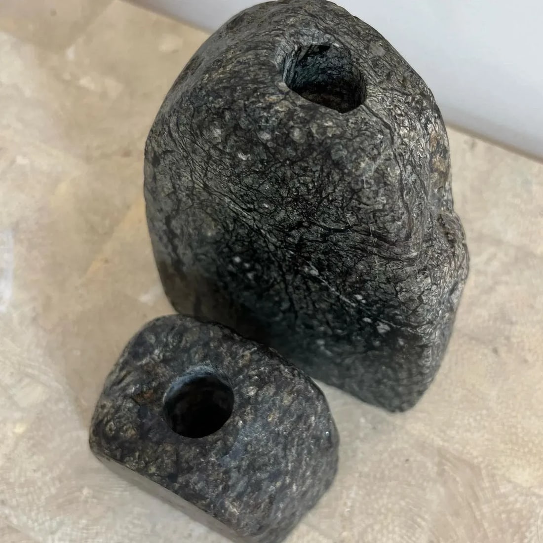 Vintage Rock Form Candle Holders in Real Stone, 1970s - Set of 2 - 9