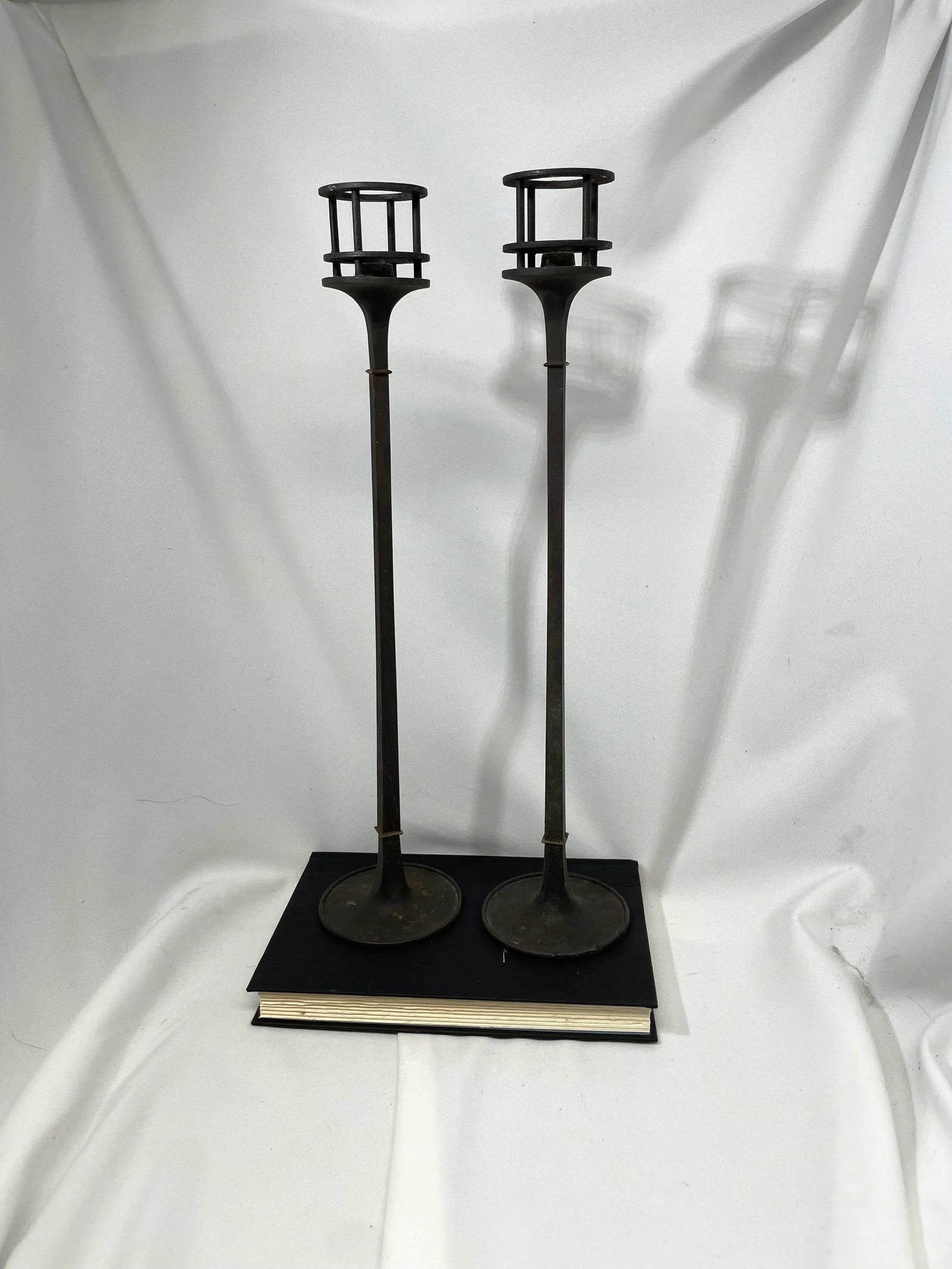 Mid 20th Century Jens Quistgaard Dansk Iron Tall Candle Holders, Denmark - a Pair - 10