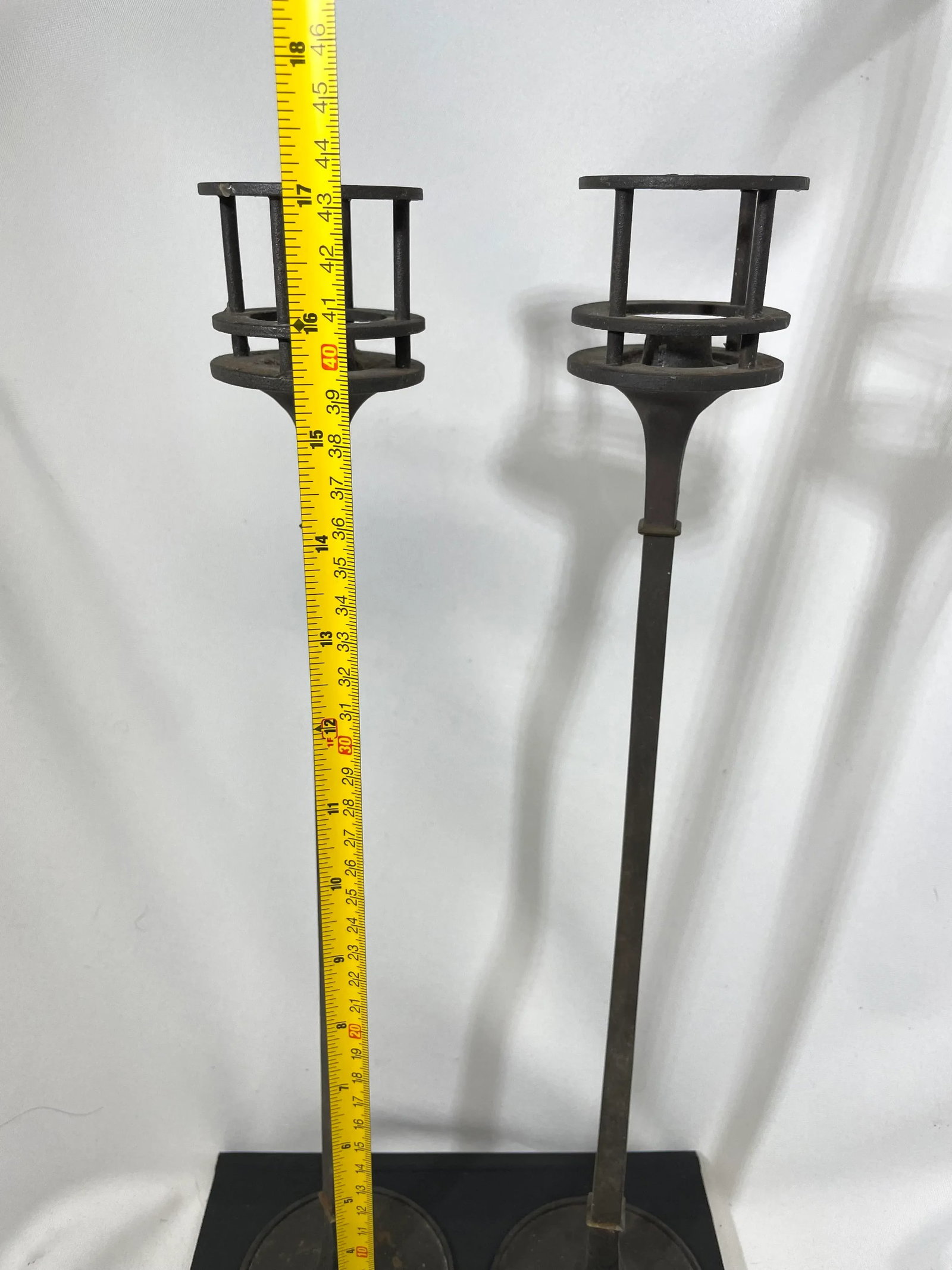 Mid 20th Century Jens Quistgaard Dansk Iron Tall Candle Holders, Denmark - a Pair - 5