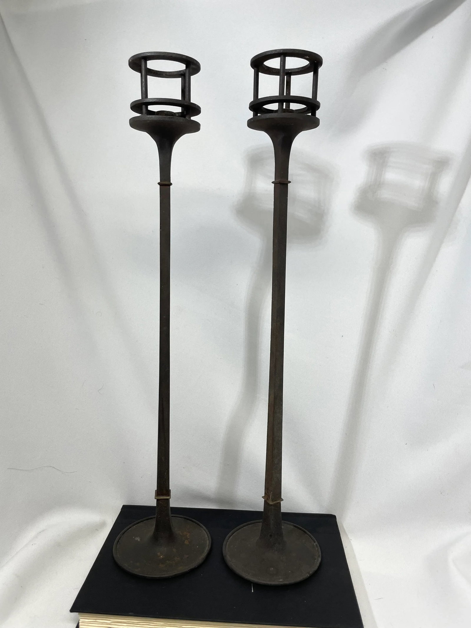 Mid 20th Century Jens Quistgaard Dansk Iron Tall Candle Holders, Denmark - a Pair - 9