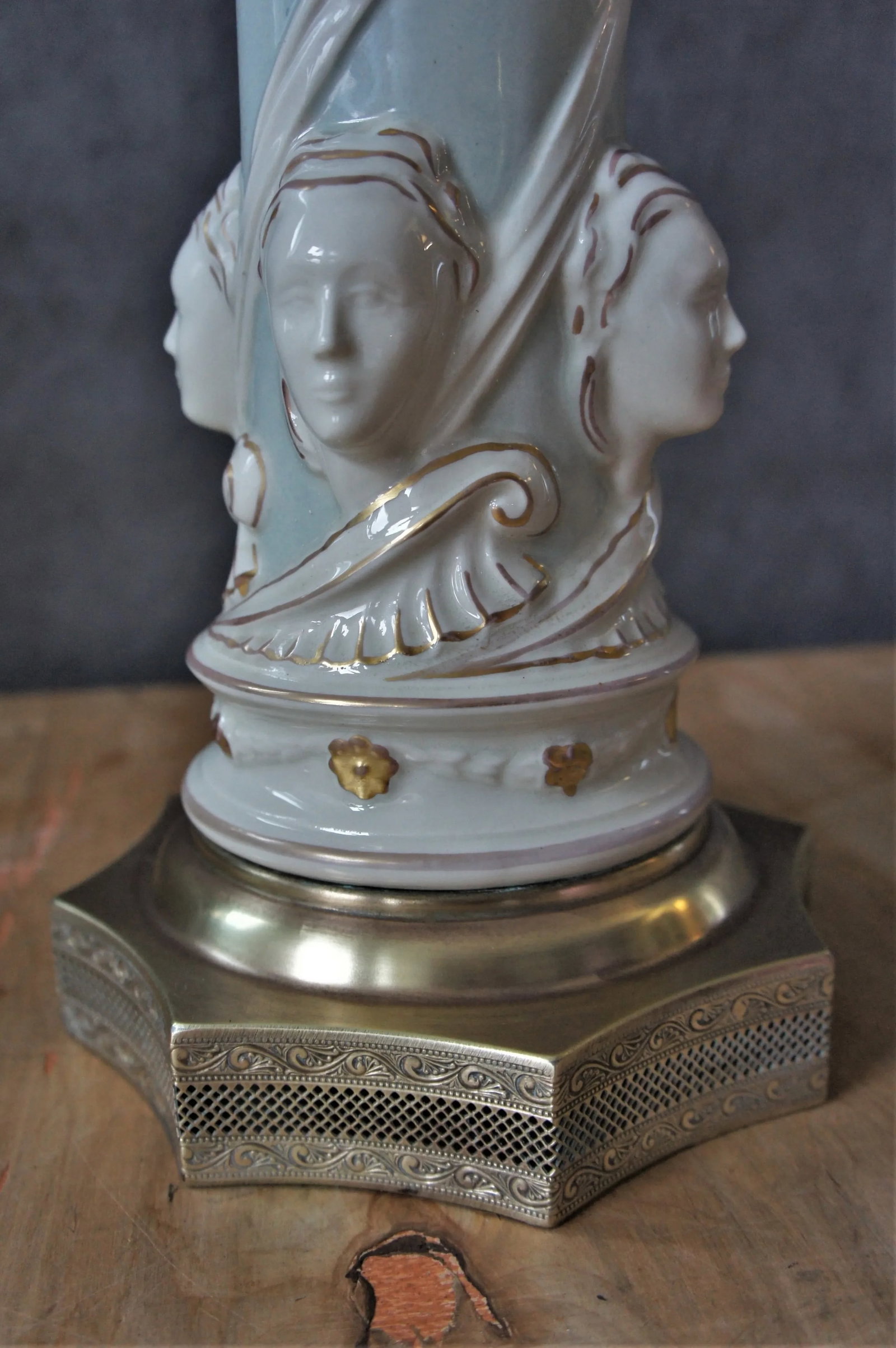 Vintage Rembrandt Porcelain Torchiere Table Lamp - 3