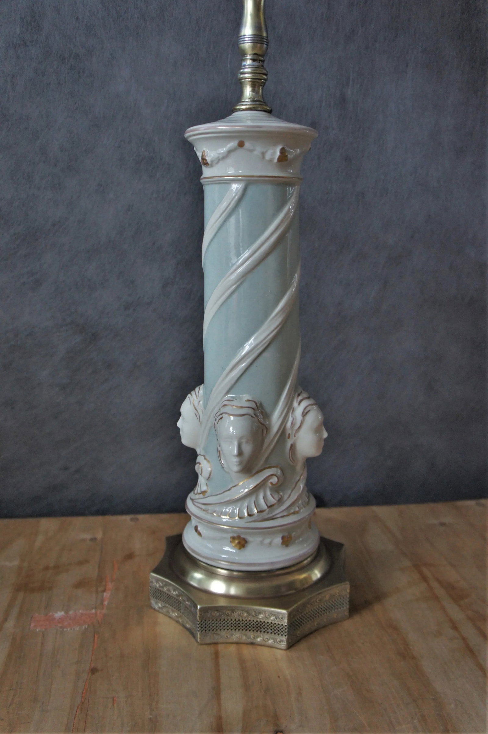 Vintage Rembrandt Porcelain Torchiere Table Lamp - 4