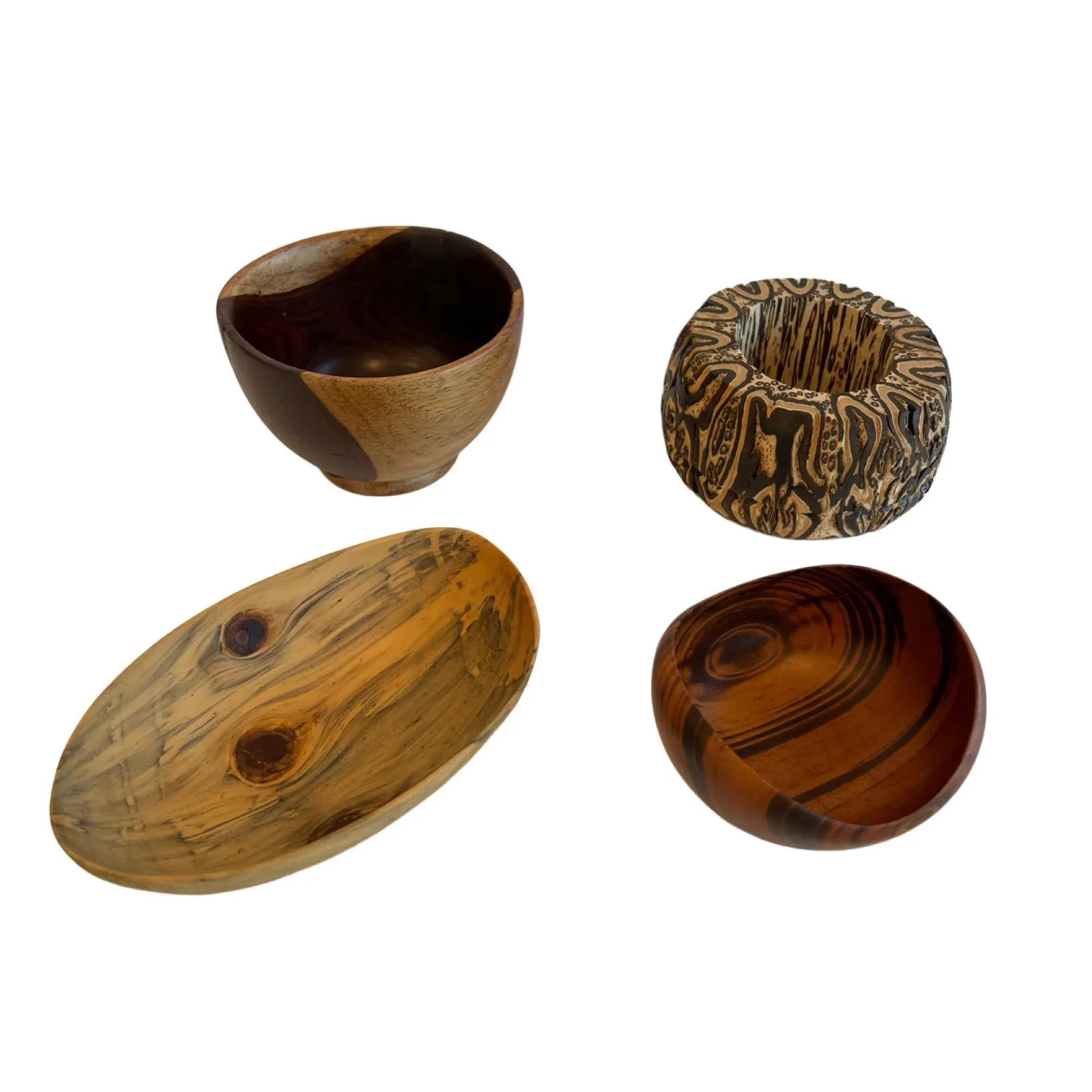 Set of 4 Hand Turned Wooden Bowls - 11
