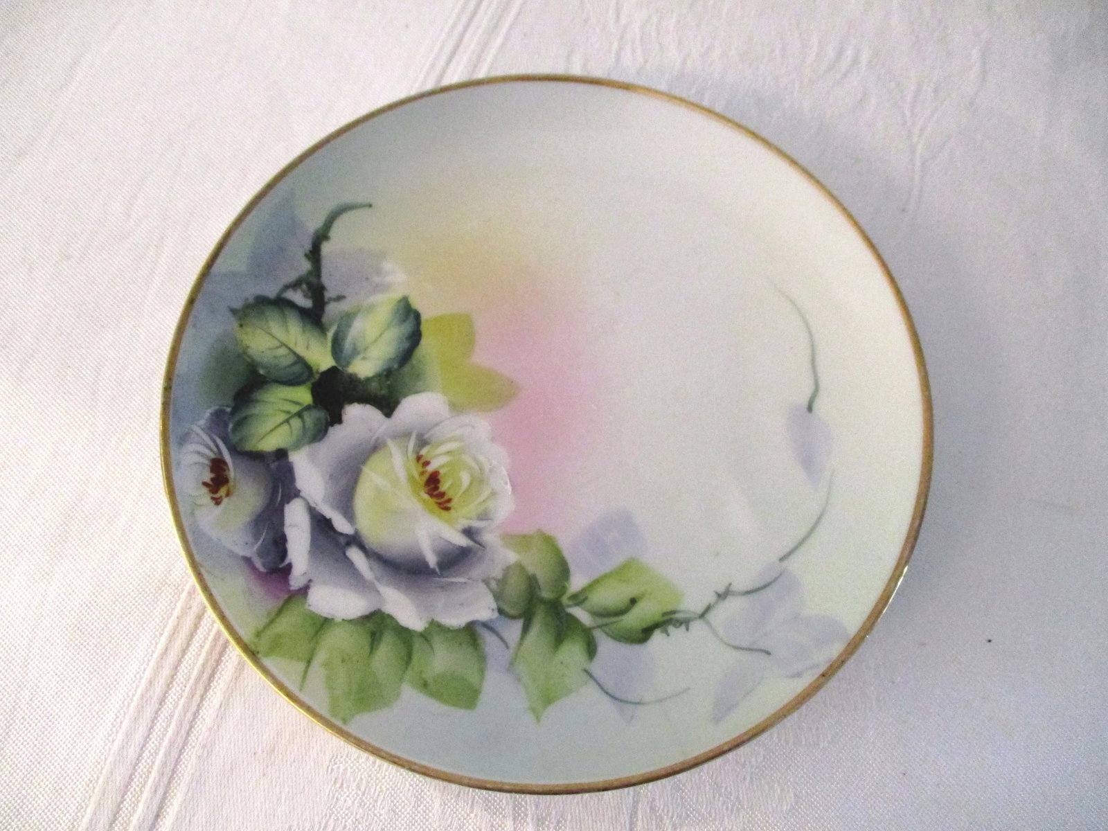 Mid-Century Japanese Hand-Painted Floral Plates, S/10 - 5
