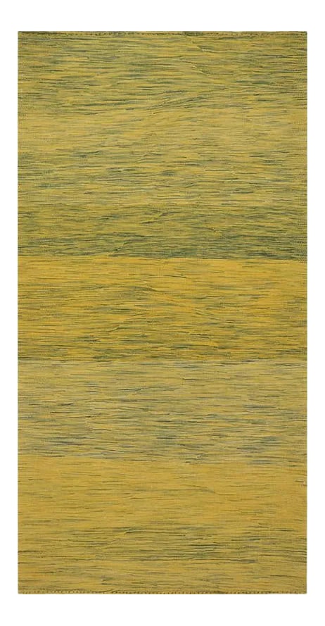 Handwoven Scandinavian Style Persian Kilim Rug 3'3'' X 6'3'': This remarkable contemporary Scandinavian Style Kilim area rug features a dramatic pop of electrifying colors in a playfully rich design. The innovative modern use of colors certainly brings a
