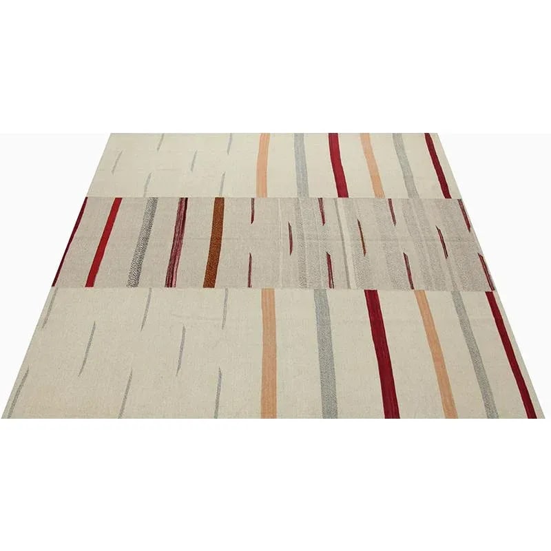 Handwoven Scandinavian Style Persian Kilim Area Rug - 6'5'' X 7'4'' - 3