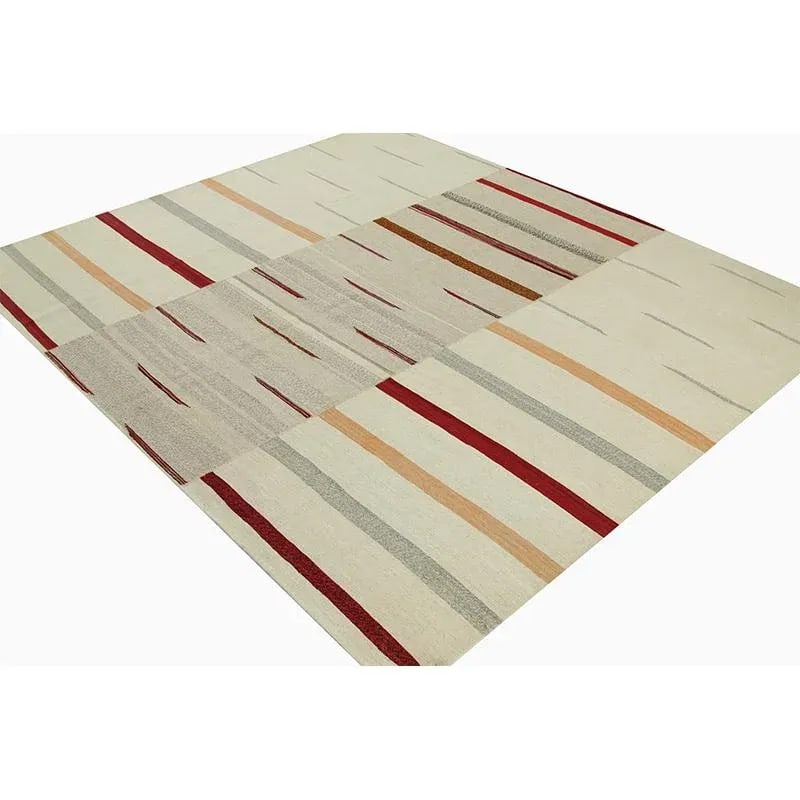 Handwoven Scandinavian Style Persian Kilim Area Rug - 6'5'' X 7'4'' - 4