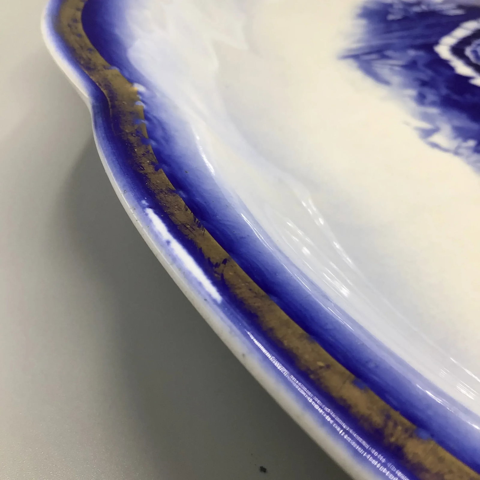 Flow Blue Wild Turkey Platter Made by George S. Harker and Company - 9