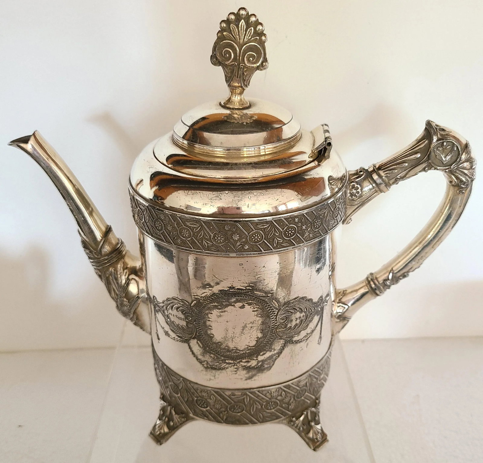 1880s Bridgeport Silver Co. Triple Plate Tea Set- 4 Pieces - 4