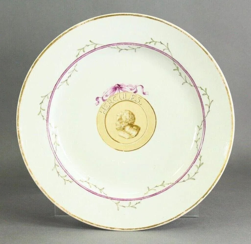 1770-1780 Furstenberg Porcelain Plates, Hercules & Sappho - Set of 2 - 2