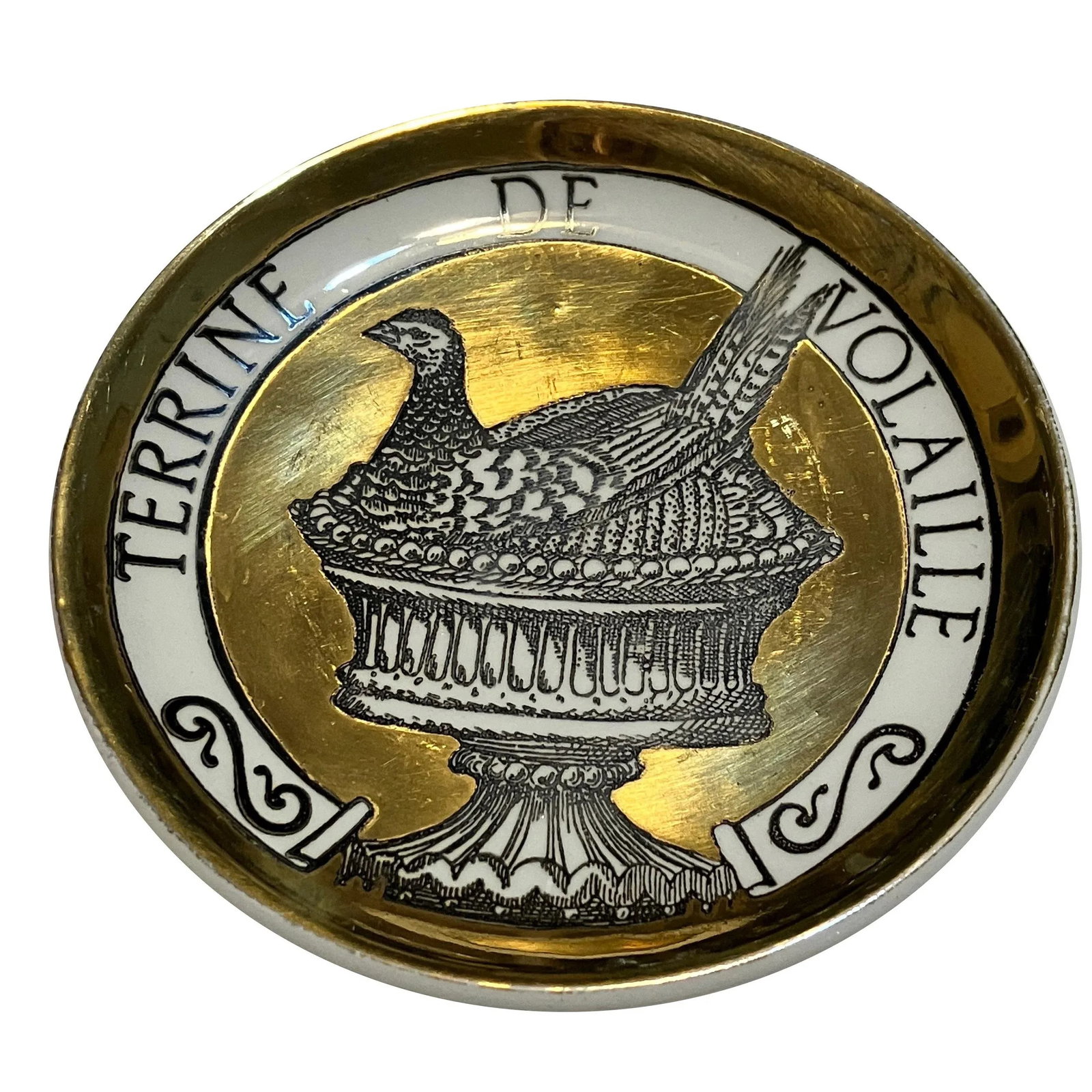 1950s Fornasetti "Dinner at Eight" Coasters - Opulent Gold - "Pranzo Alle Otto"- Set of 8 - 3