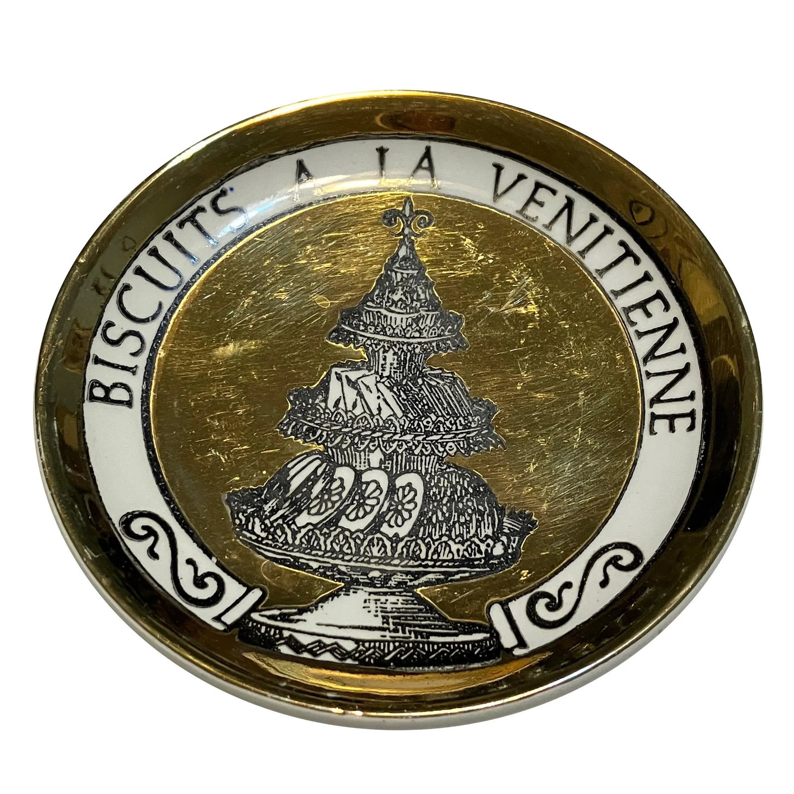 1950s Fornasetti "Dinner at Eight" Coasters - Opulent Gold - "Pranzo Alle Otto"- Set of 8 - 5