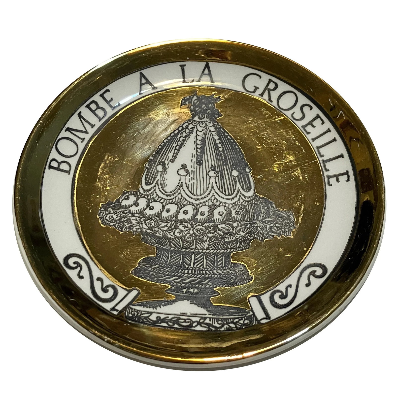 1950s Fornasetti "Dinner at Eight" Coasters - Opulent Gold - "Pranzo Alle Otto"- Set of 8 - 7