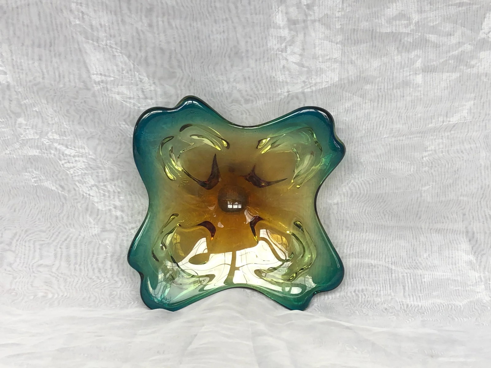 Mid Century Modern Free Form Art Glass Bowl - 12