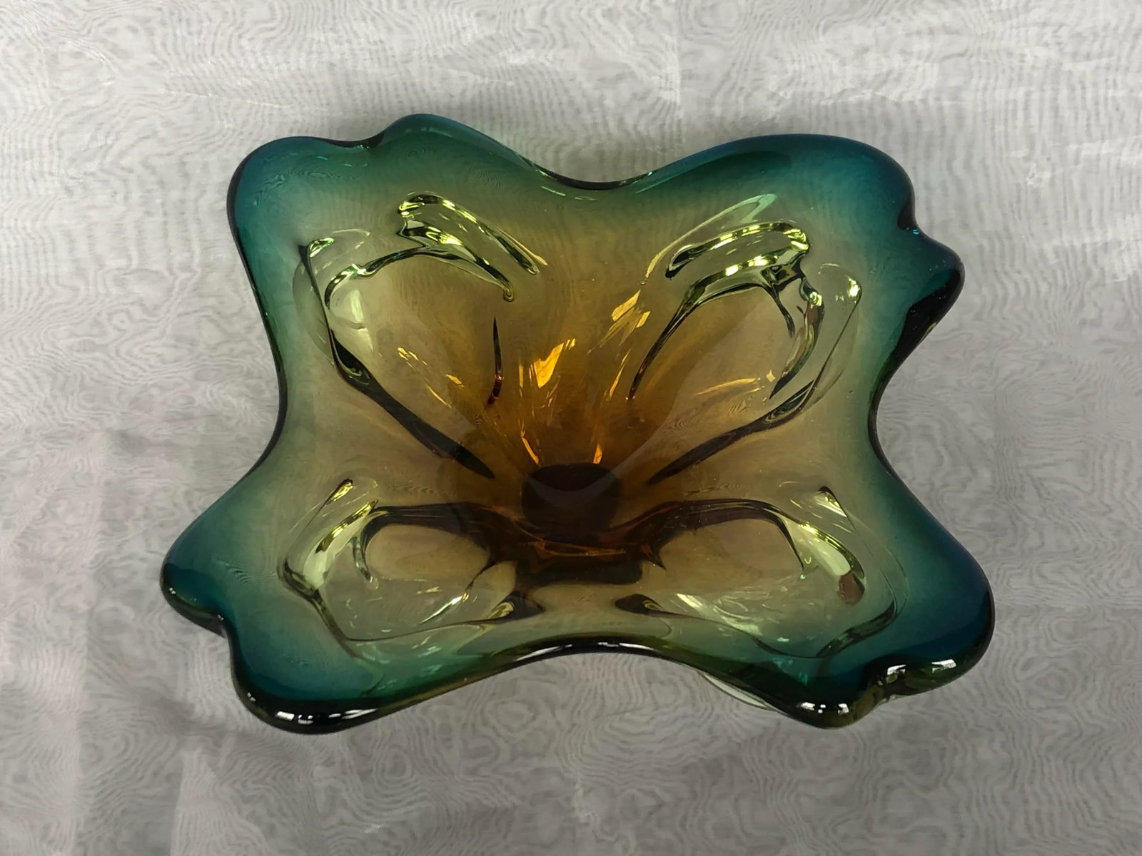 Mid Century Modern Free Form Art Glass Bowl - 4