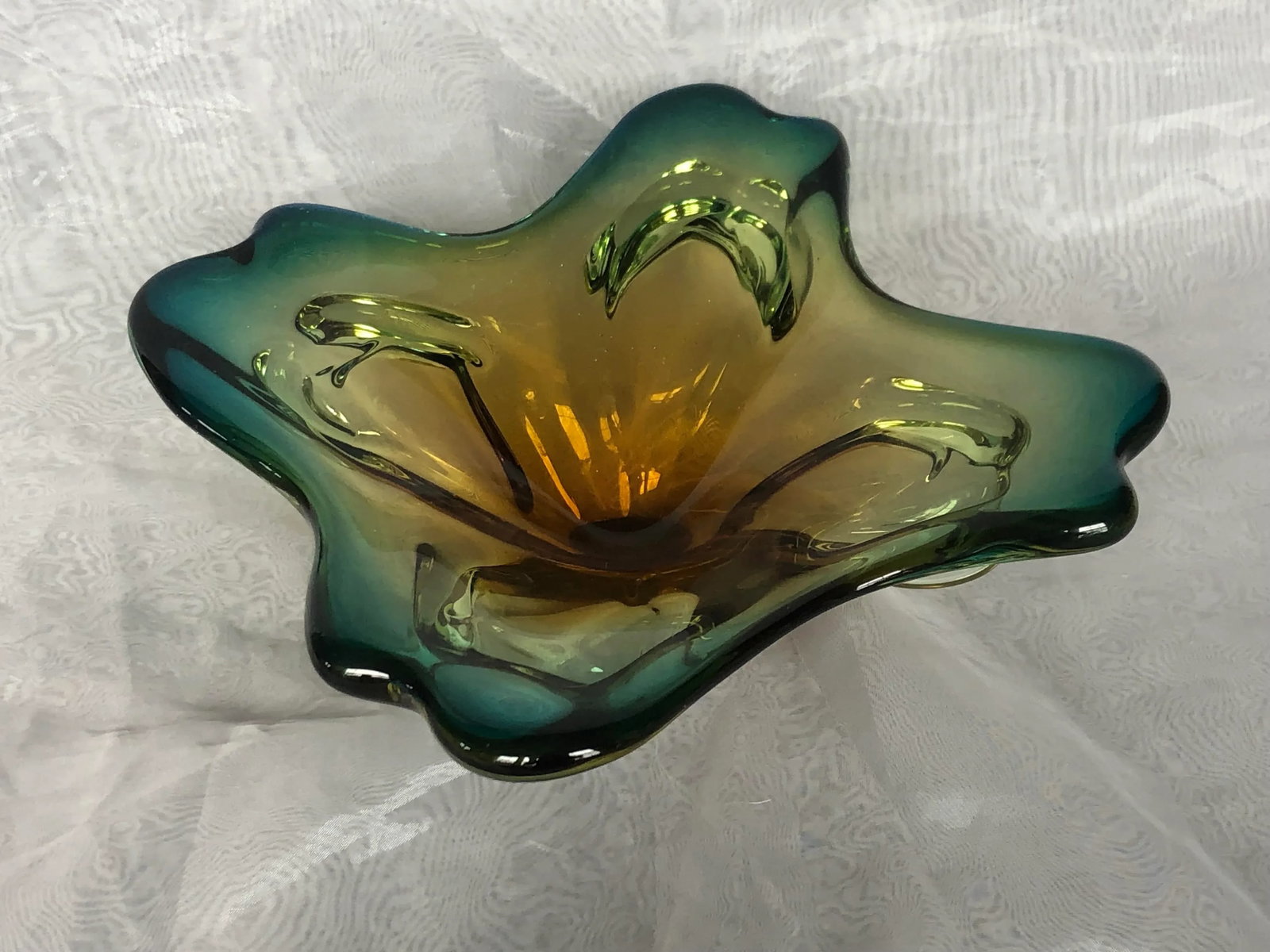 Mid Century Modern Free Form Art Glass Bowl - 5