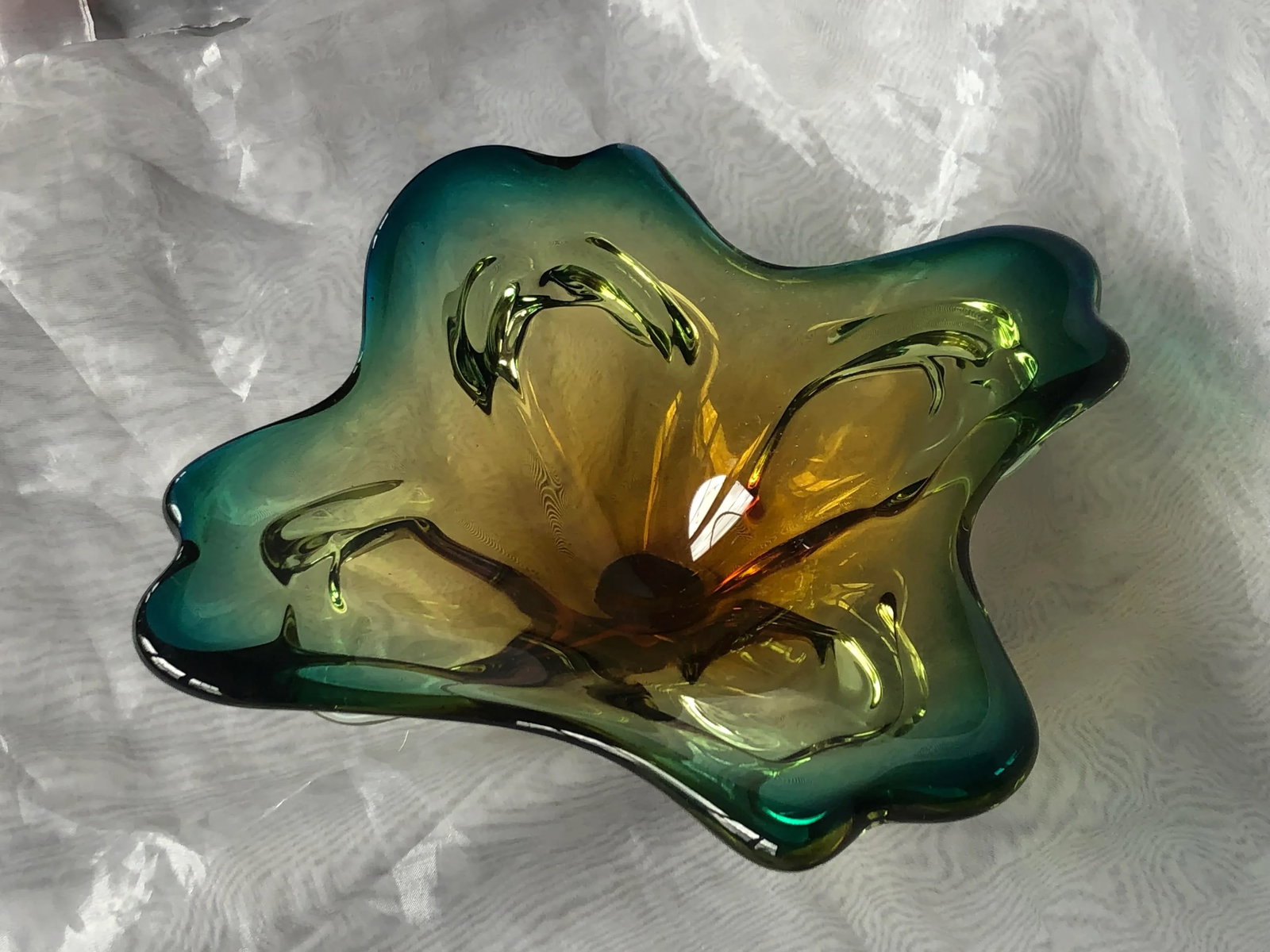 Mid Century Modern Free Form Art Glass Bowl - 9