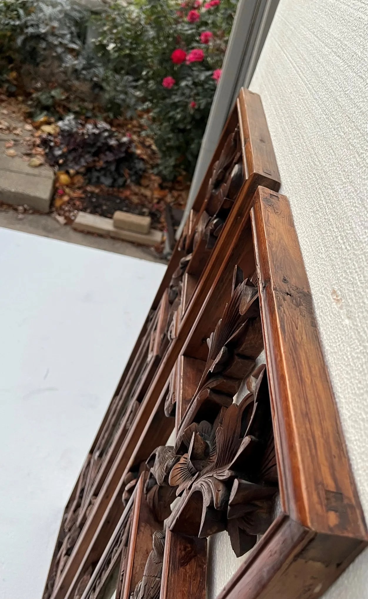 Antique Mid 19th Century Chinese Window Panels With Carvings of Birds and Flowers - a Pair - 11