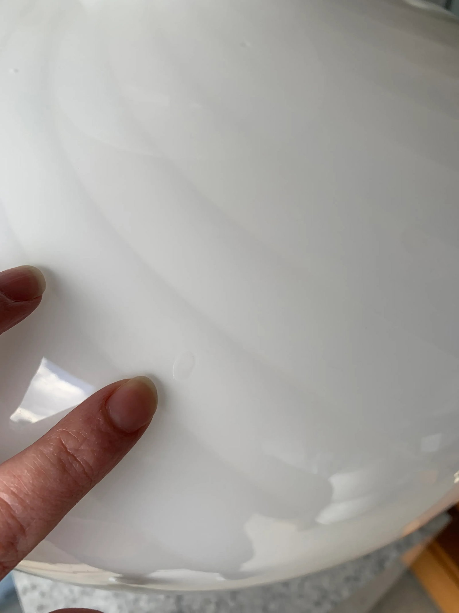 Vintage White Swirl Murano Hand Blown Glass Extra Large Vase - 6