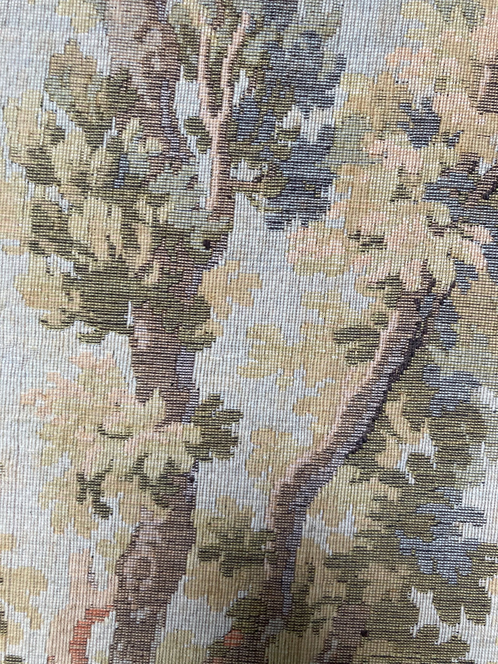 Mid 20th C Aubusson Style Inspired by Francis Boucher Vertical Verdure Romantic Wall Tapestry - 9