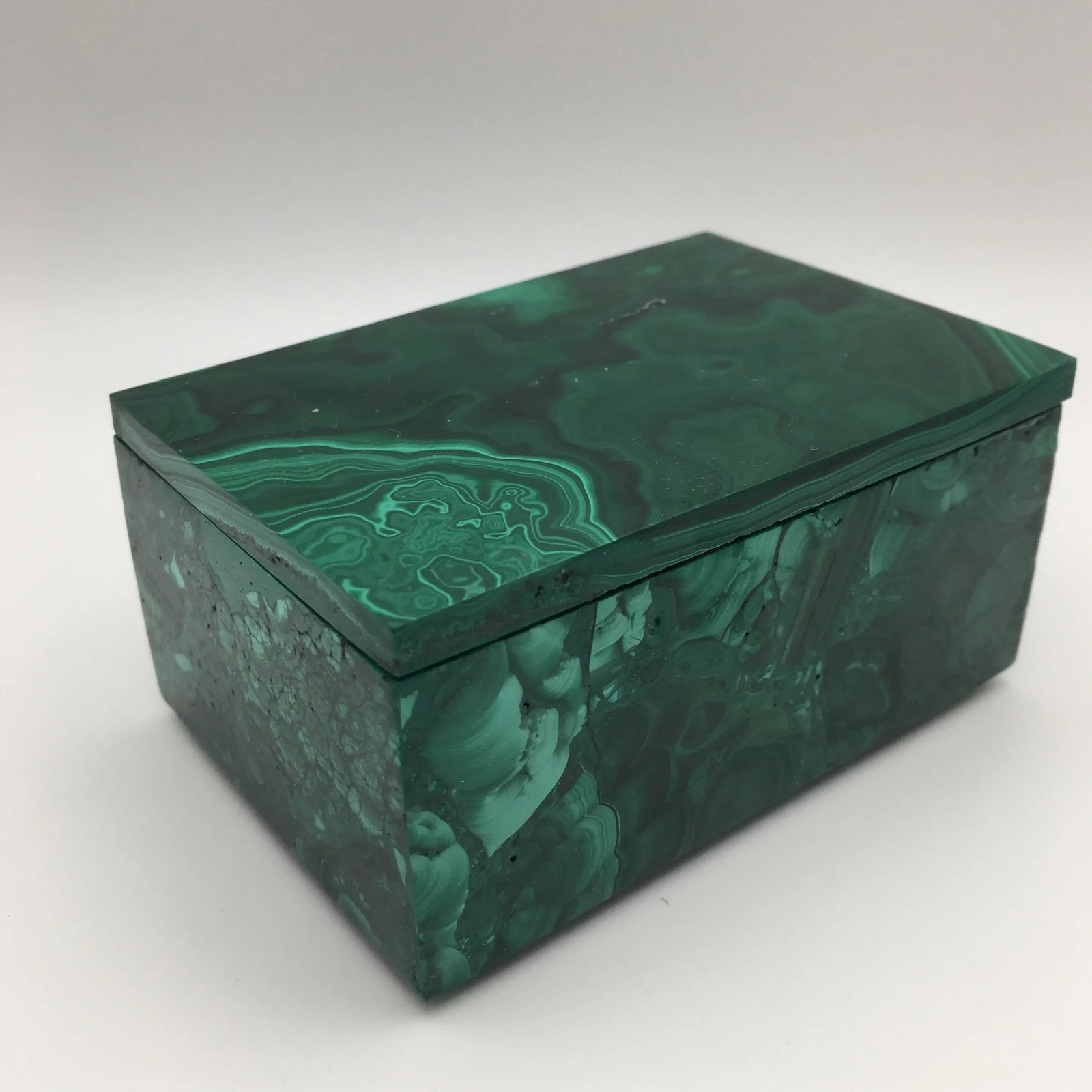 Malachite Accessory Box With Matching Removable Lid - 11