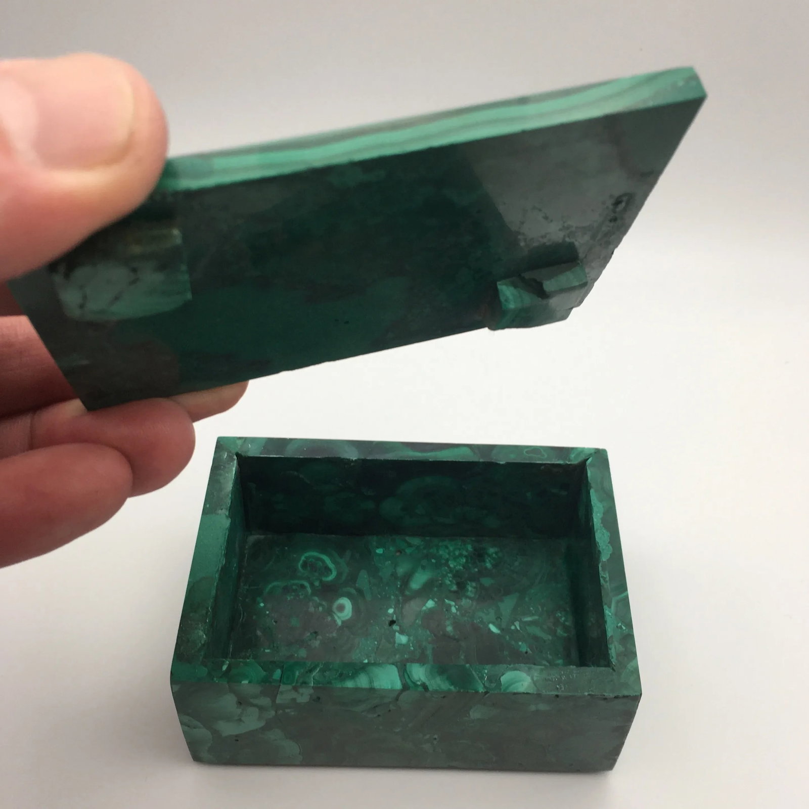 Malachite Accessory Box With Matching Removable Lid - 5