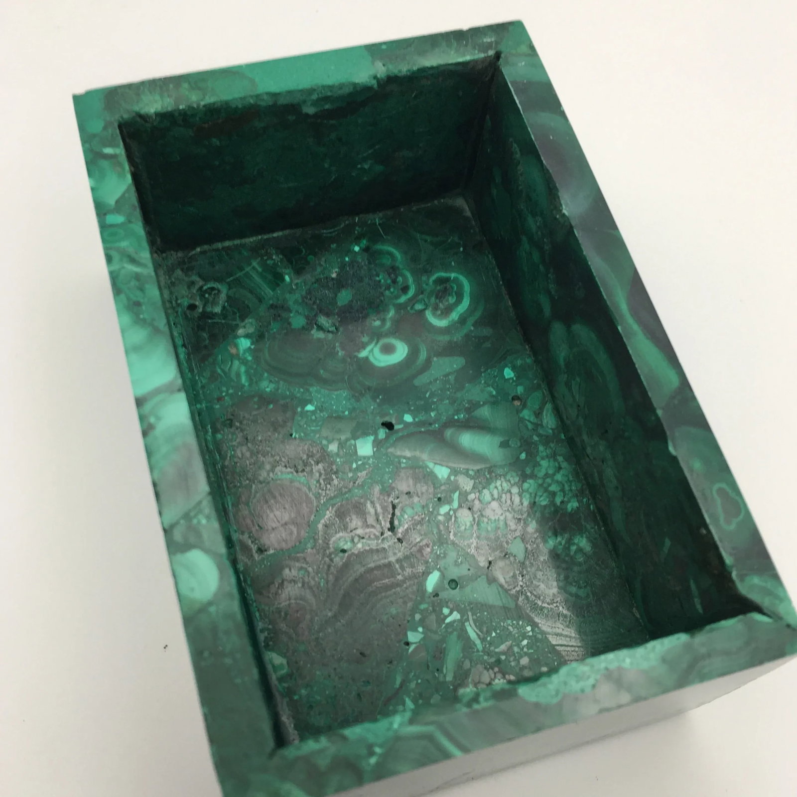 Malachite Accessory Box With Matching Removable Lid - 6