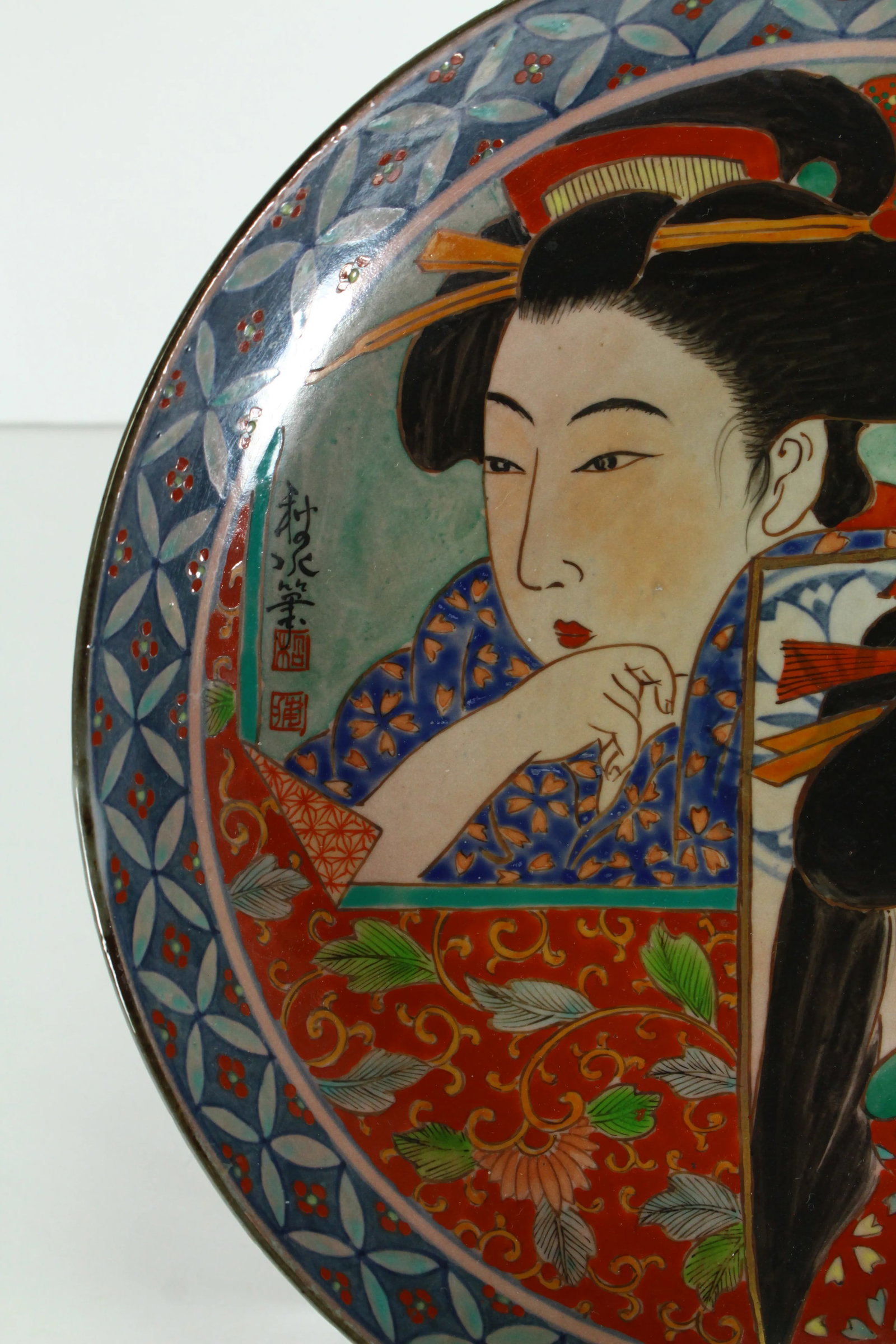 Japanese Meiji (1868-1912) Hand Painted Charger, Signed - 4