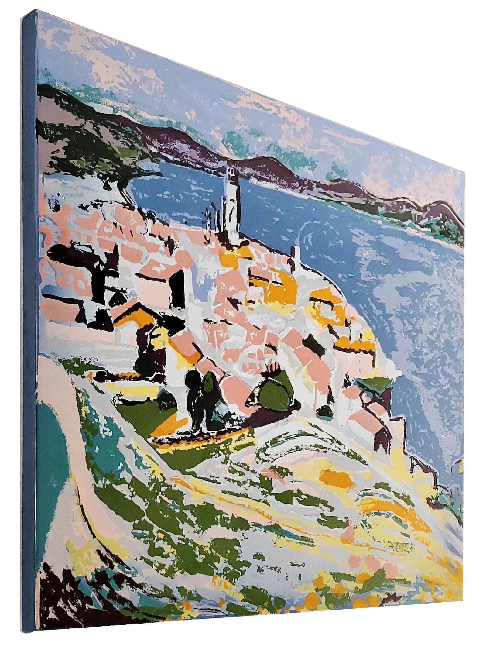 Vintage Metal Wall Art Mediterranean Scene 1973 - 2