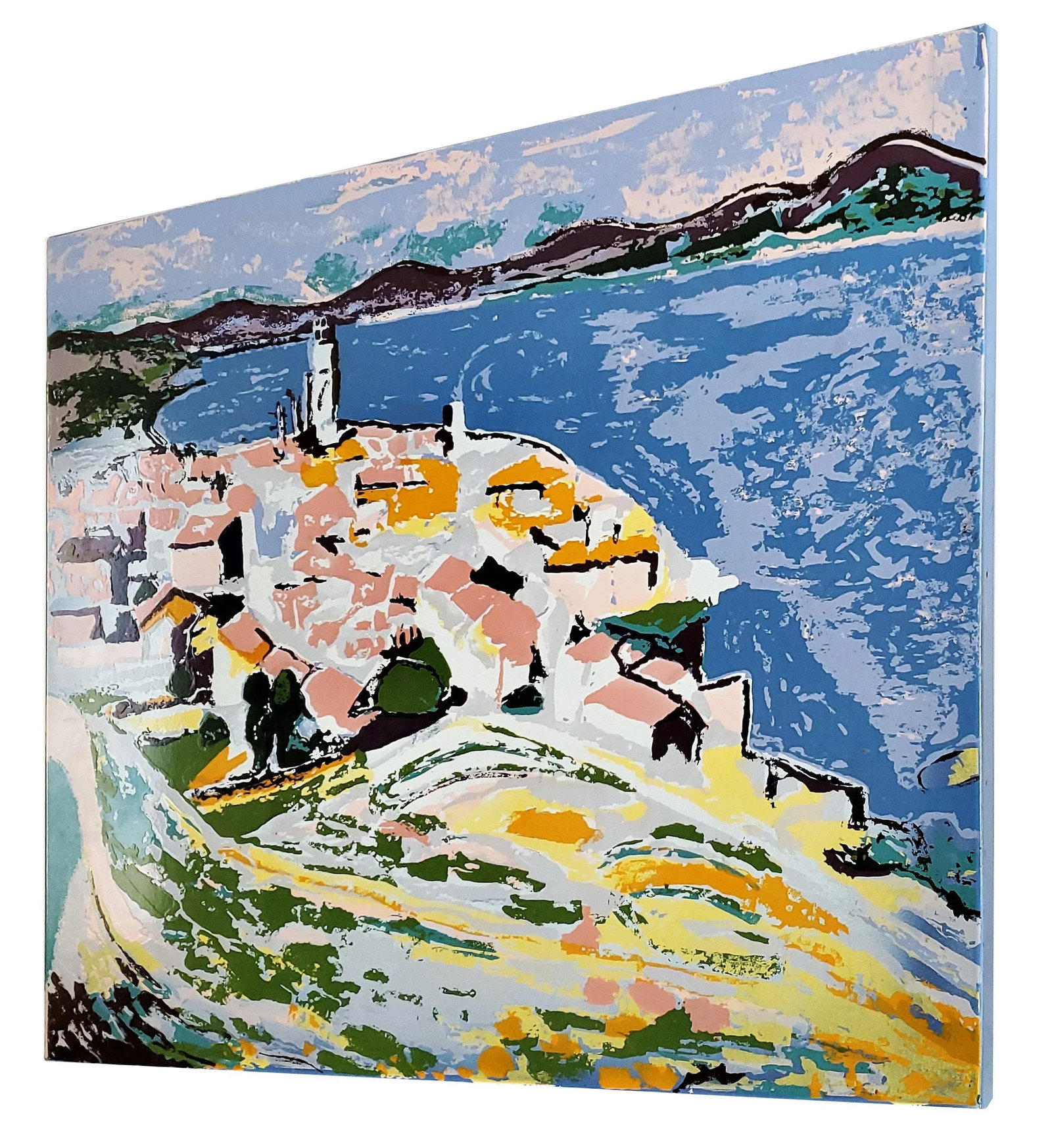 Vintage Metal Wall Art Mediterranean Scene 1973 - 3