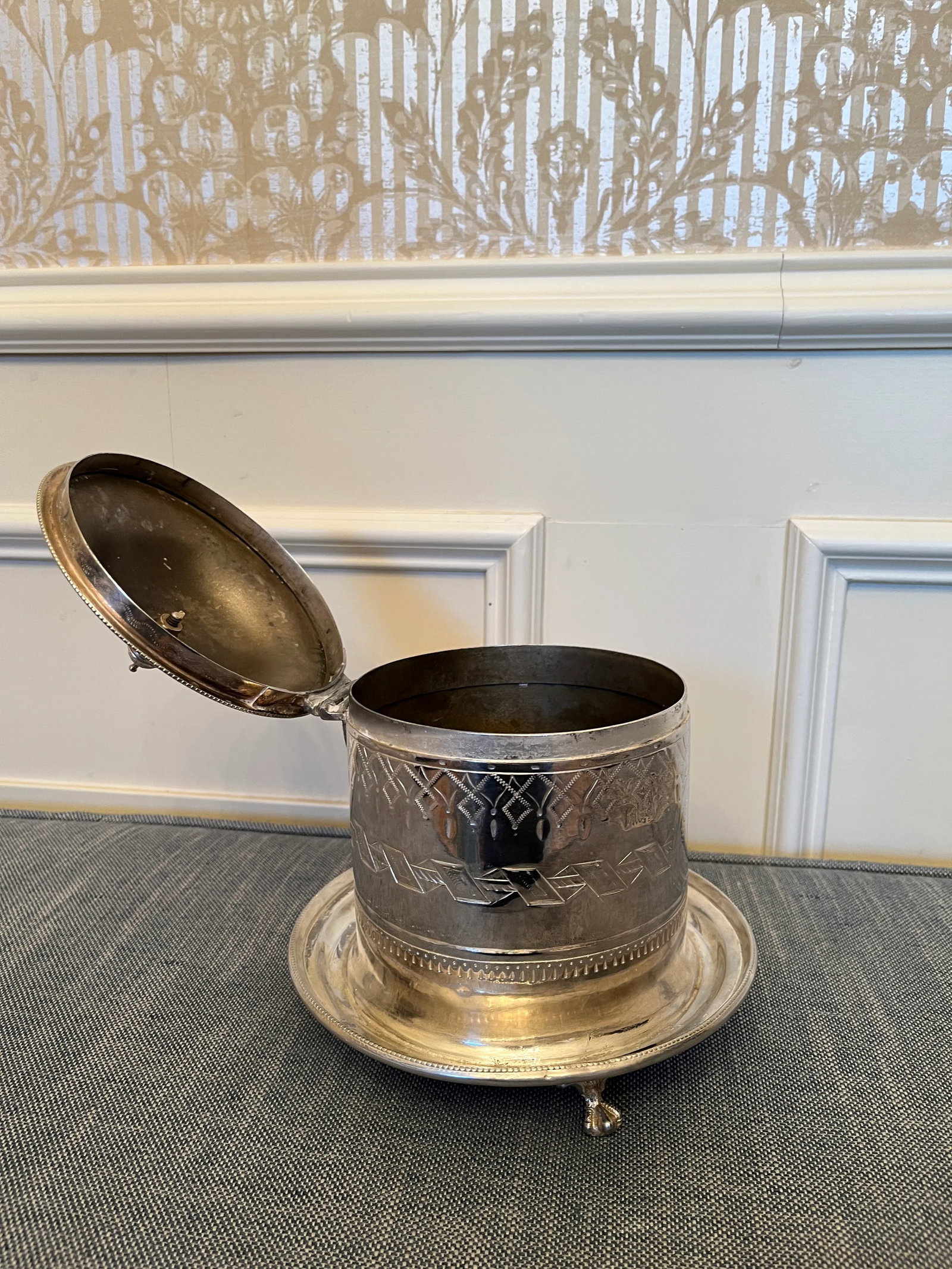 1950s Silverplate Biscuit Box - 4