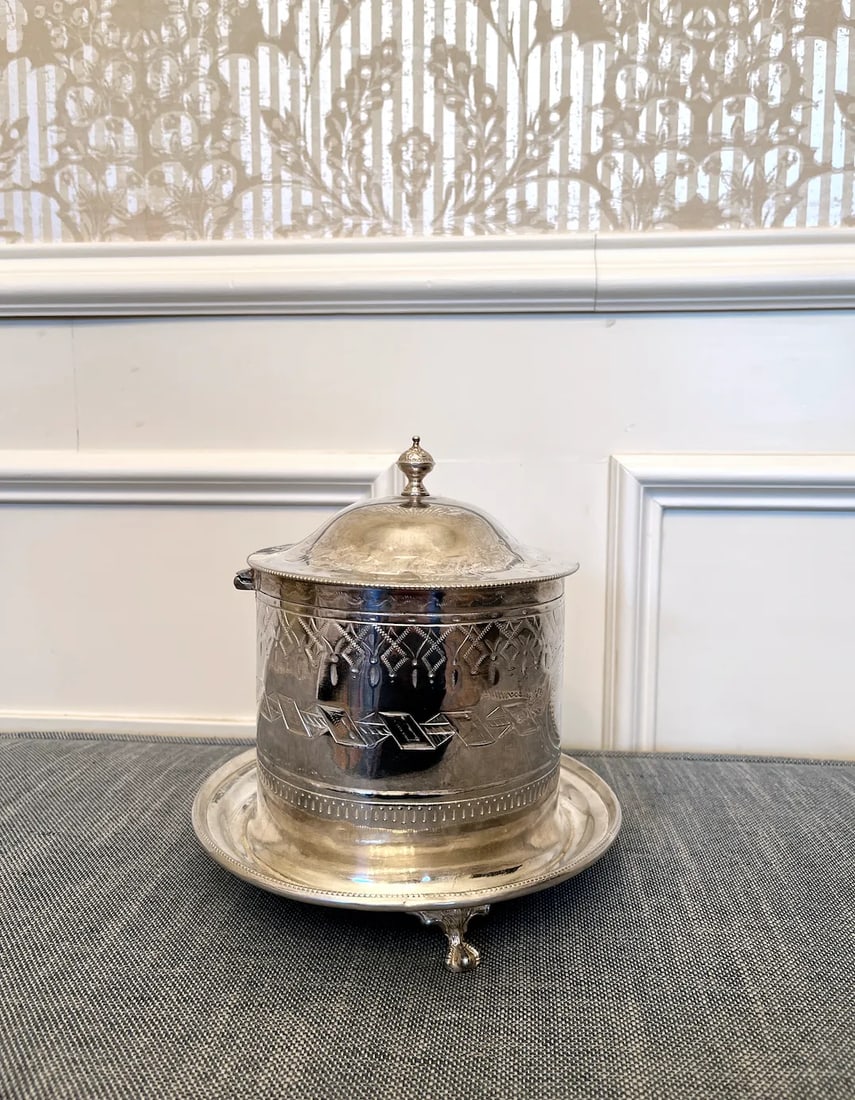 1950s Silverplate Biscuit Box - 7