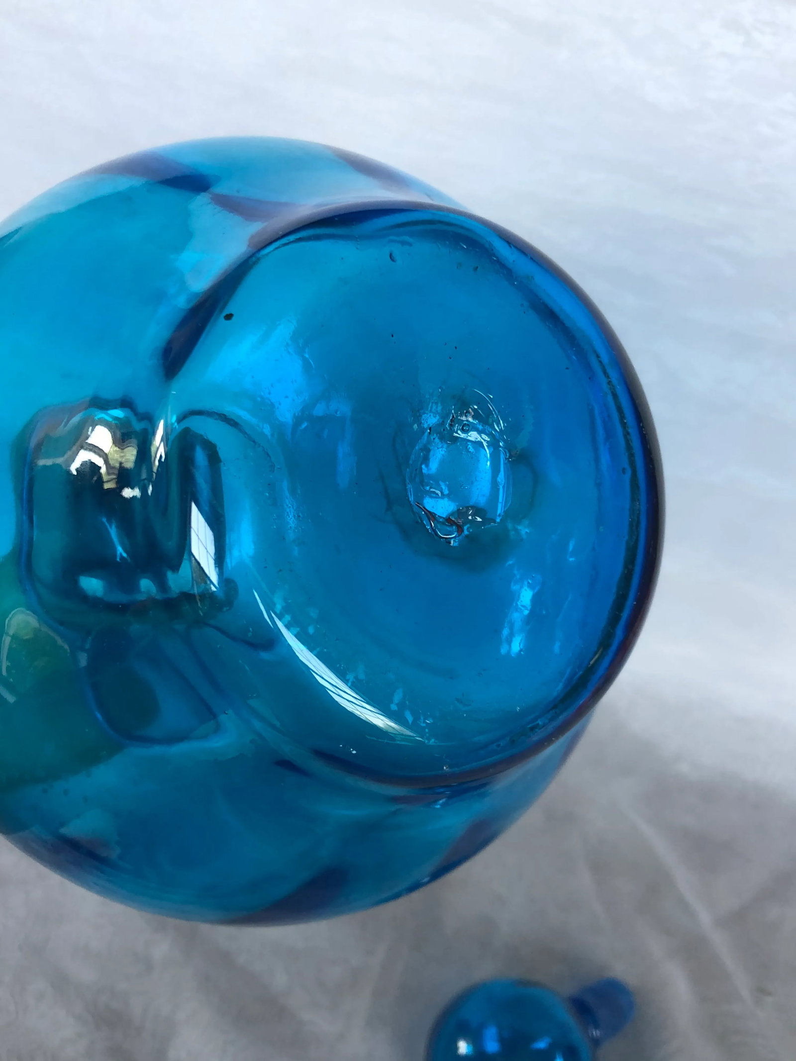 Mid Century Modern Hand Blown Art Glass Decanter - 12