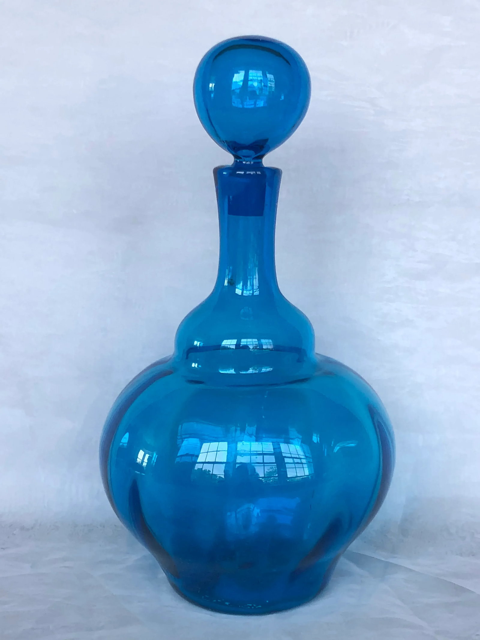 Mid Century Modern Hand Blown Art Glass Decanter - 13