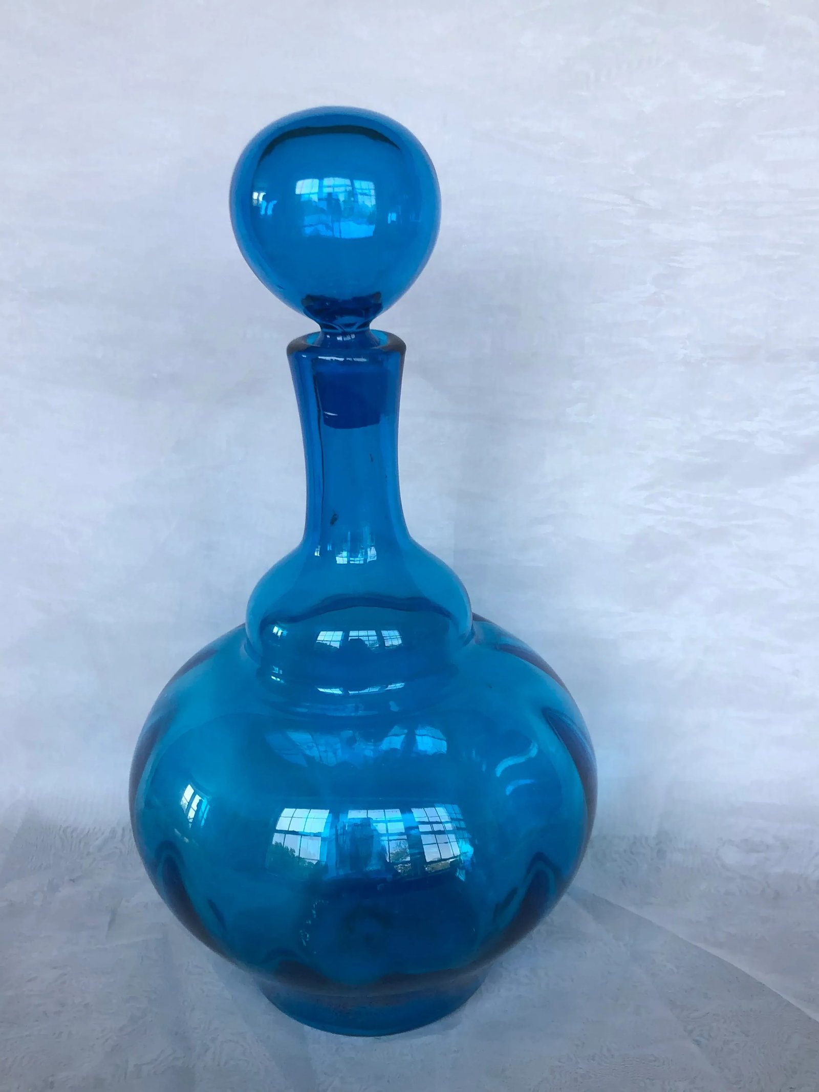Mid Century Modern Hand Blown Art Glass Decanter - 3