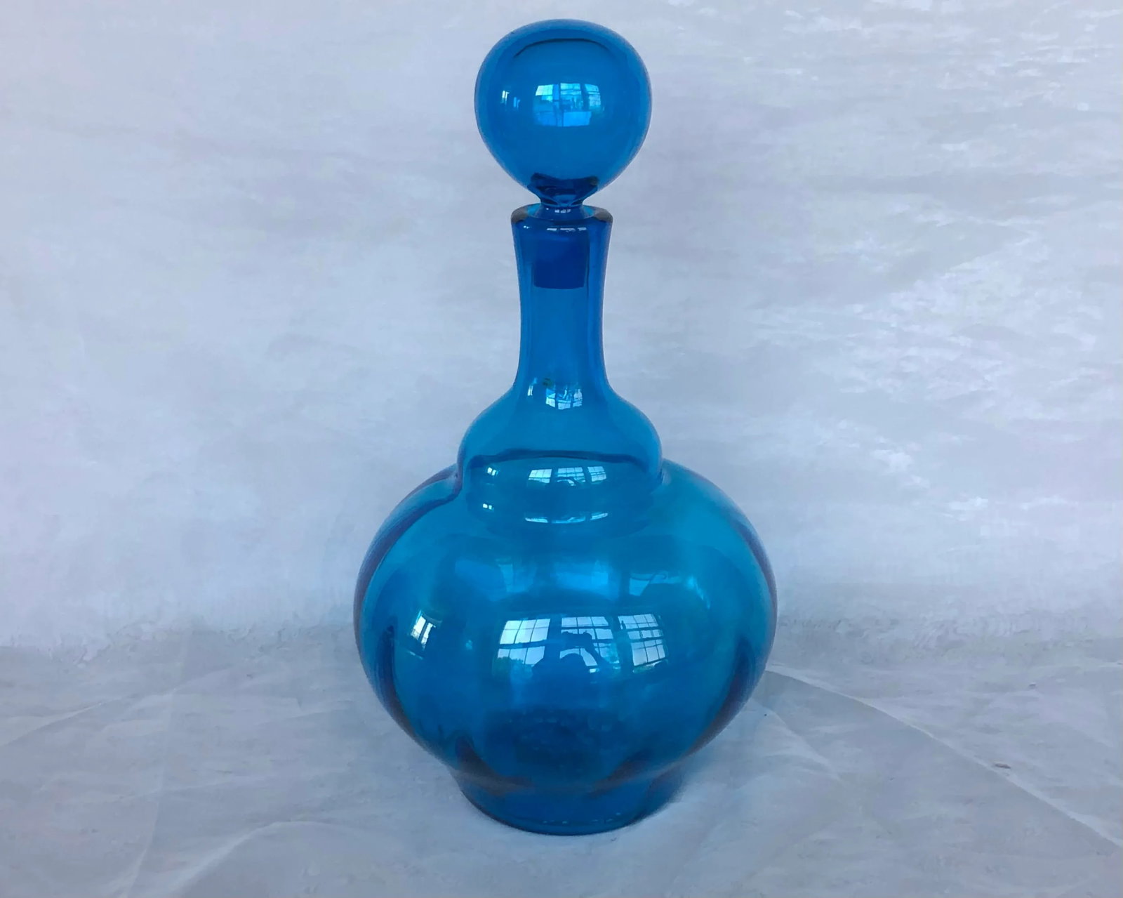 Mid Century Modern Hand Blown Art Glass Decanter - 5