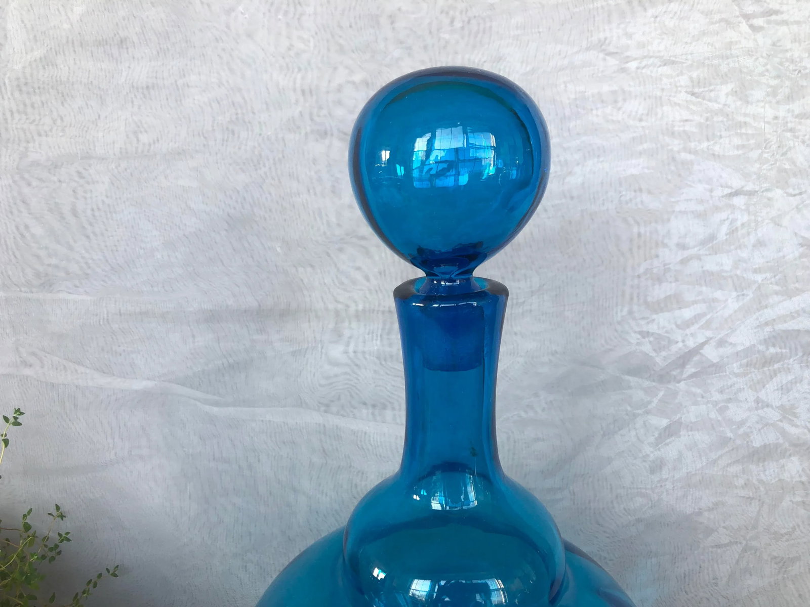 Mid Century Modern Hand Blown Art Glass Decanter - 7
