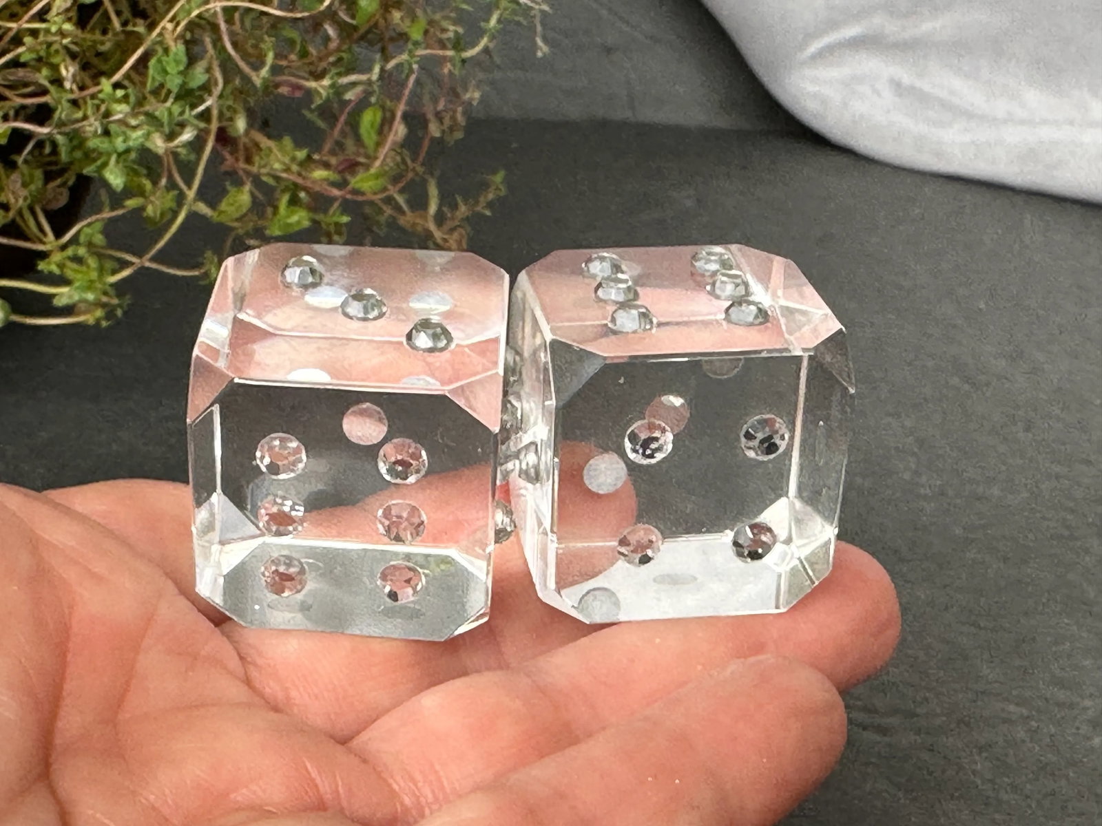 Novelty Glass Dice Set of 2 - 5