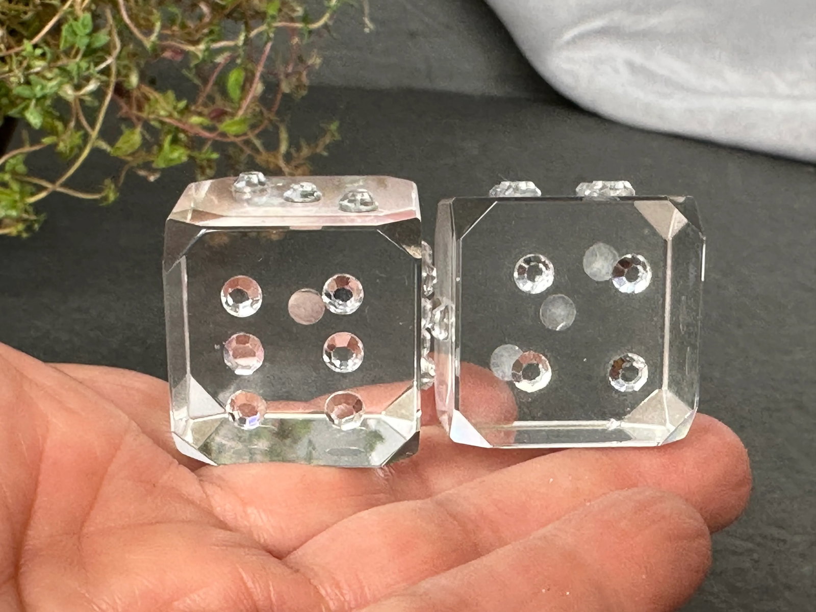 Novelty Glass Dice Set of 2 - 9
