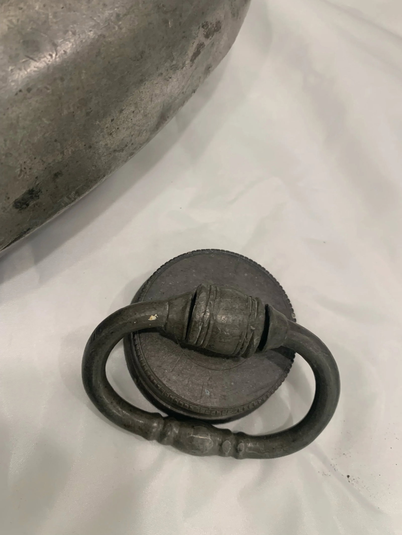 Antique Pewter Bed Warmer, 1800's - 3