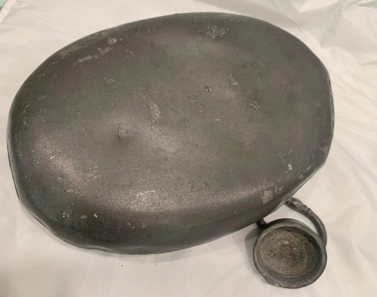 Antique Pewter Bed Warmer, 1800's - 4