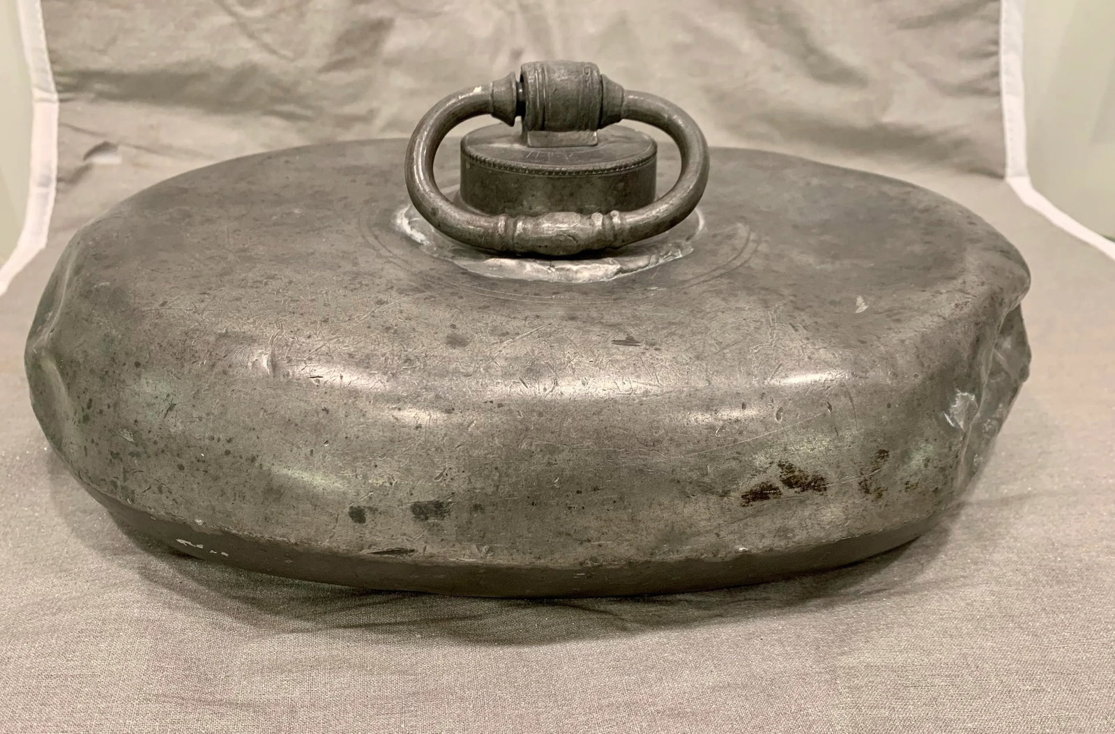 Antique Pewter Bed Warmer, 1800's - 8