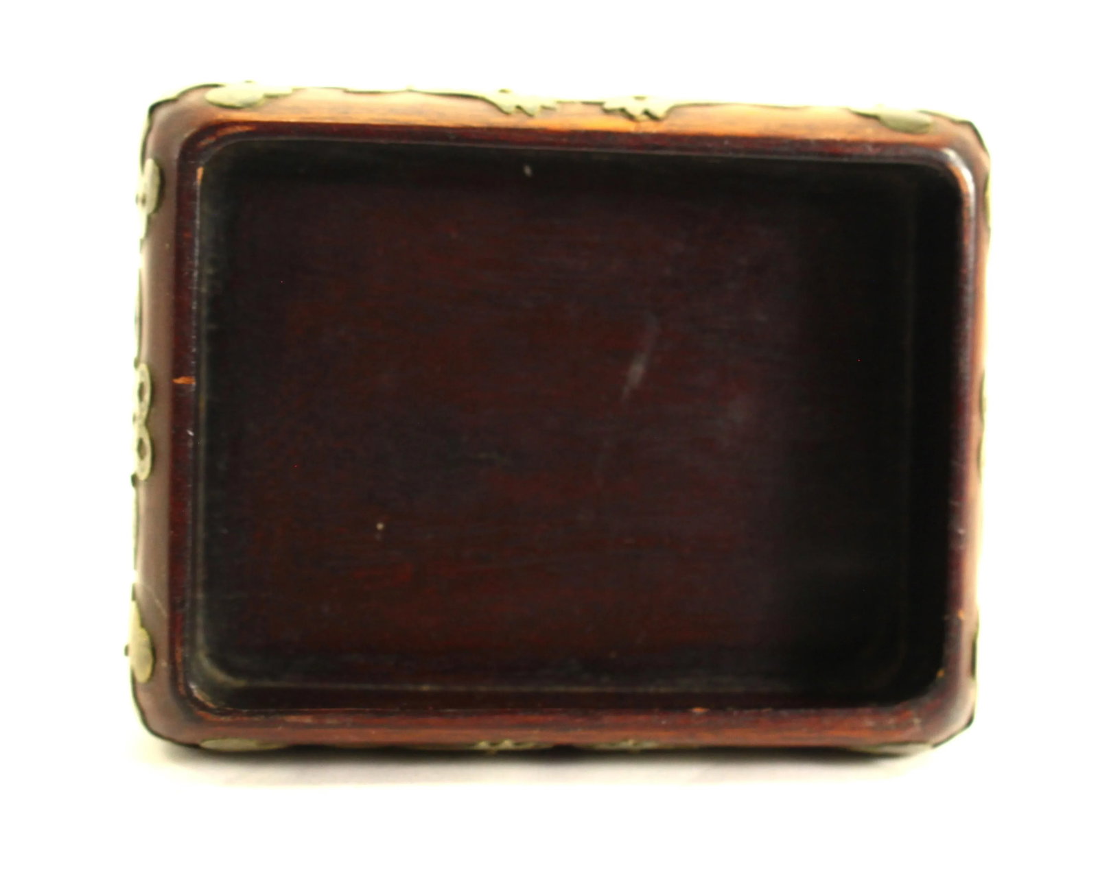 19th Century Boxwood Chinese Box With Brass Overlay, Prosperity "Lu" Sign, Bats & Fish - 10