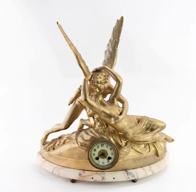 1930s Vintage French Figural Spelter Clock - 13