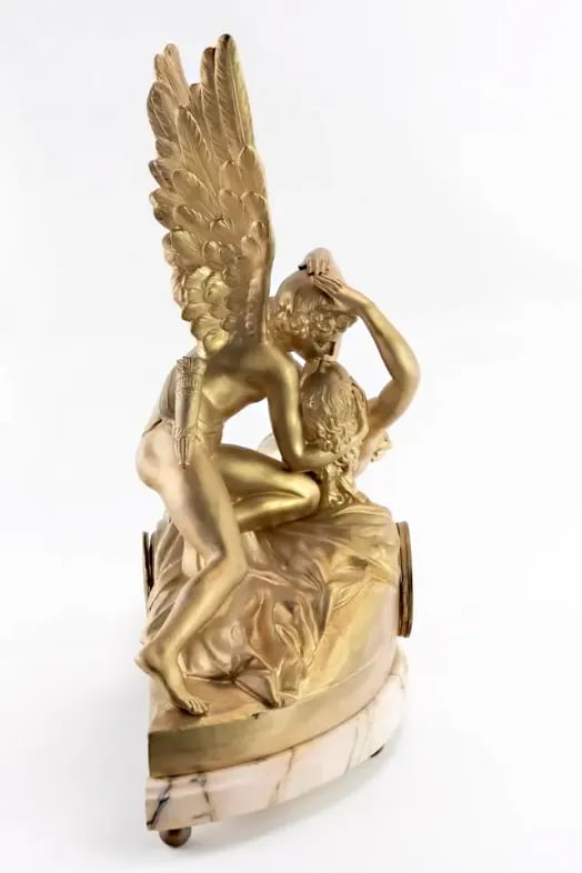 1930s Vintage French Figural Spelter Clock - 3