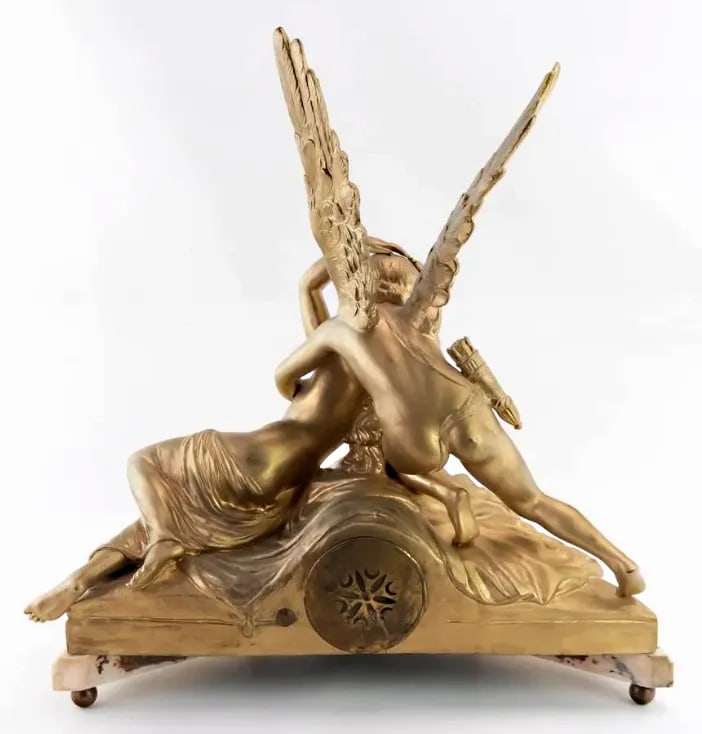 1930s Vintage French Figural Spelter Clock - 5