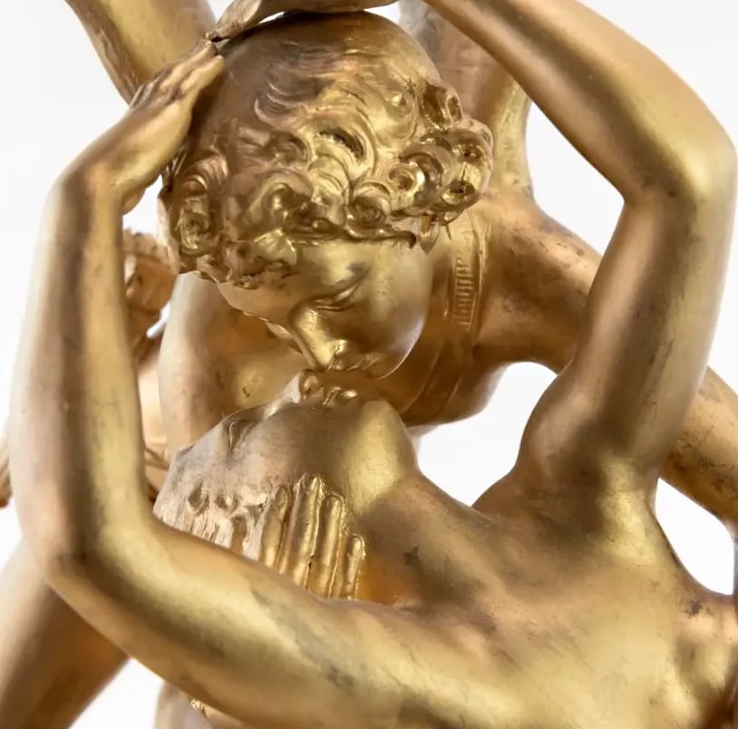 1930s Vintage French Figural Spelter Clock - 8