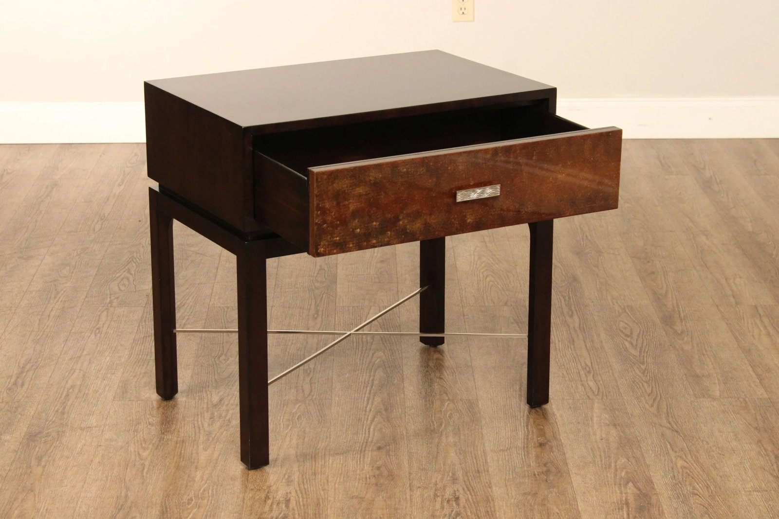Theodore Alexander Contemporary 'Gold Leaf' One-Drawer Side Table - 3