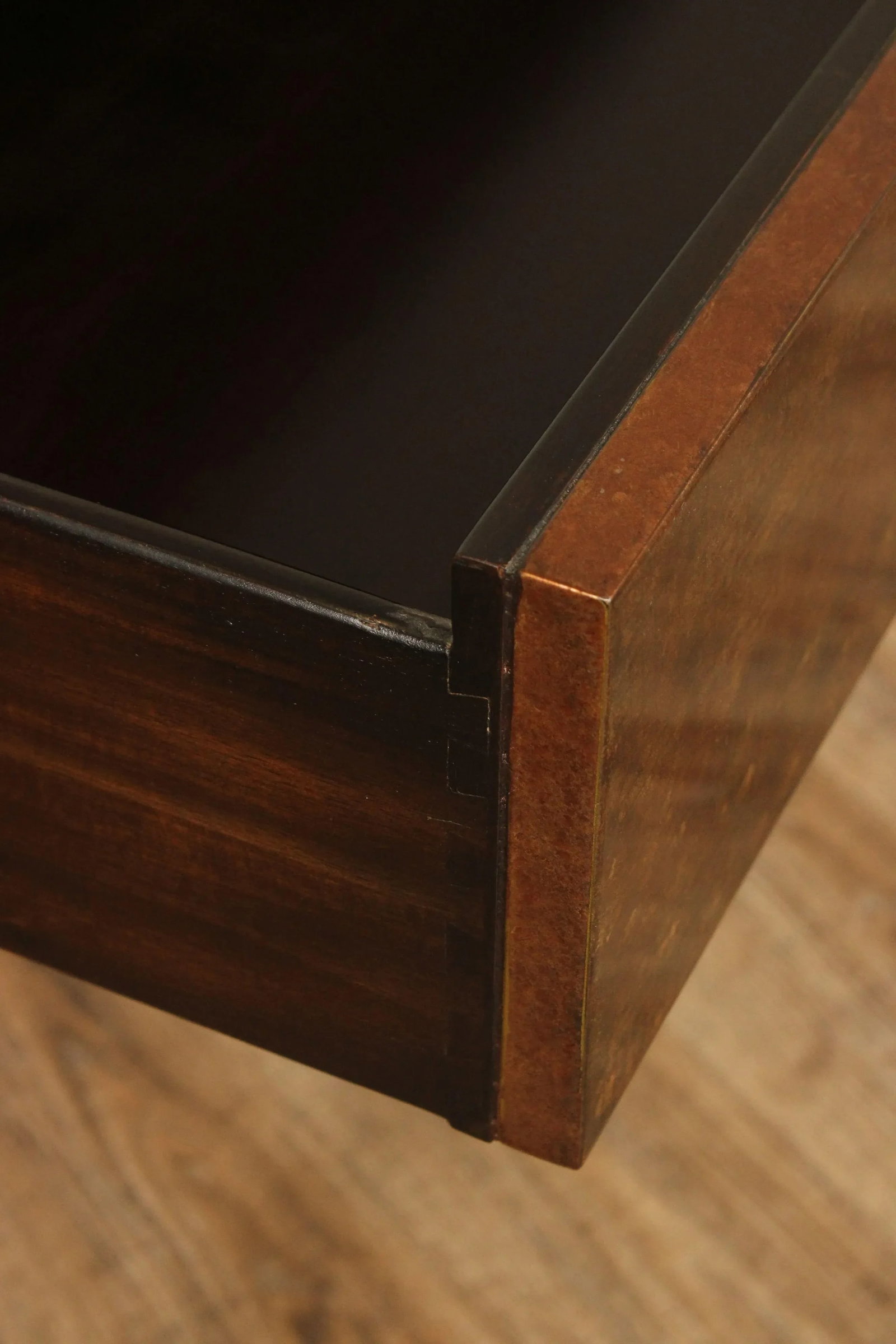 Theodore Alexander Contemporary 'Gold Leaf' One-Drawer Side Table - 4