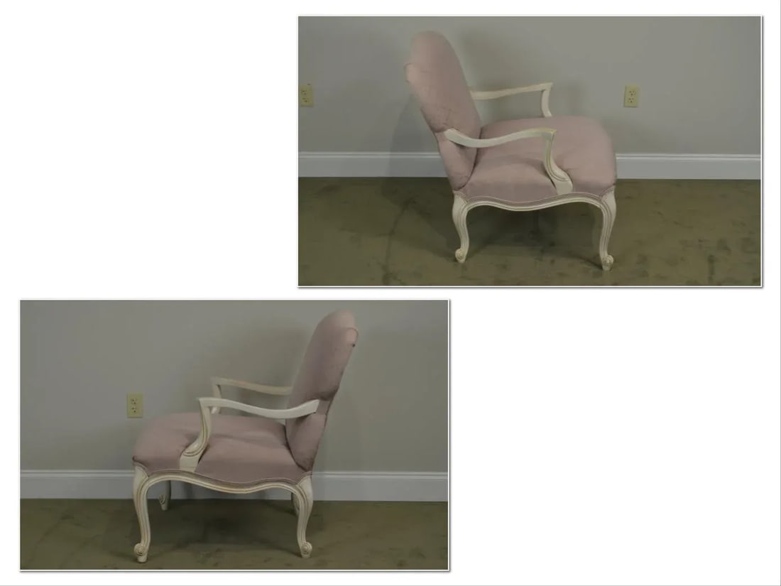 French Louis XV Style Custom Paint Frame Fauteuils Lounge Chairs - a Pair - 2